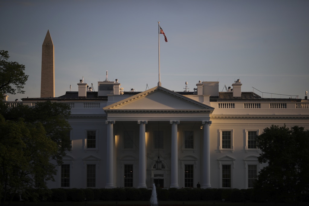 WASHINGTON, DC - APRIL 17: A view of the White House on Wednesday evening, April 17, 2019 in Washington, DC. The results of the investigation by special counsel Robert Mueller will be made public on Thursday in a nearly 400-page report. (Photo by Drew Angerer/Getty Images)