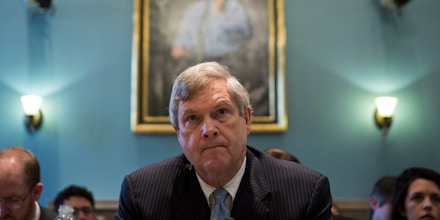 Then-Secretary of Agriculture Tom Vilsack testifies during a House Committee on Agriculture hearing regarding the state of the rural economy in Washington, D.C., on Feb. 24, 2016.