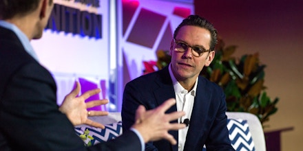 James Murdoch, chief executive officer of Twenty-First Century Fox Inc., listens during the IGNITION: Future Of Digital Conference in New York, U.S., on Tuesday, Dec. 6, 2016. The IGNITION conference brings together the best minds in media and technology to share what they see on the horizon. Photographer: Misha Friedman/Bloomberg via Getty Images