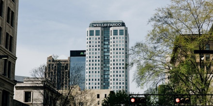 The Wells Fargo & Co. corporate office stands in Birmingham, Alabama, U.S., on Wednesday, April 11, 2018. Wells Fargo & Co. is scheduled to release earnings figures on April 13. Photographer: Wes Frazer/Bloomberg via Getty Images