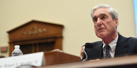 Former Special Prosecutor Robert Mueller testifies before Congress on July 24, 2019, in Washington, DC. - Robert Mueller's long-awaited testimony to the US Congress opened Wednesday amid intense speculation over whether he would implicate President Donald Trump in criminal wrongdoing. (Photo by SAUL LOEB / AFP)        (Photo credit should read SAUL LOEB/AFP/Getty Images)