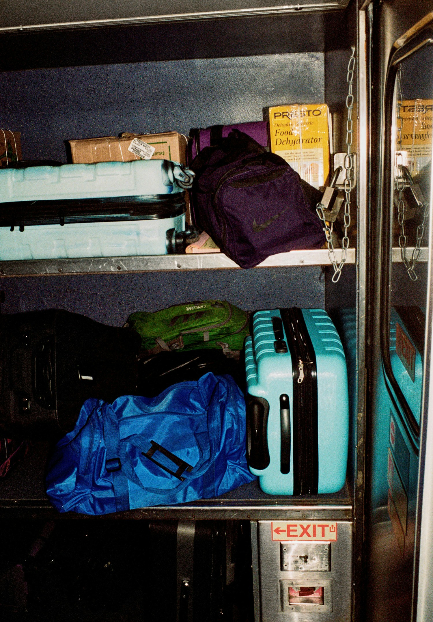 Passengers luggage stored on The Southwest Chief