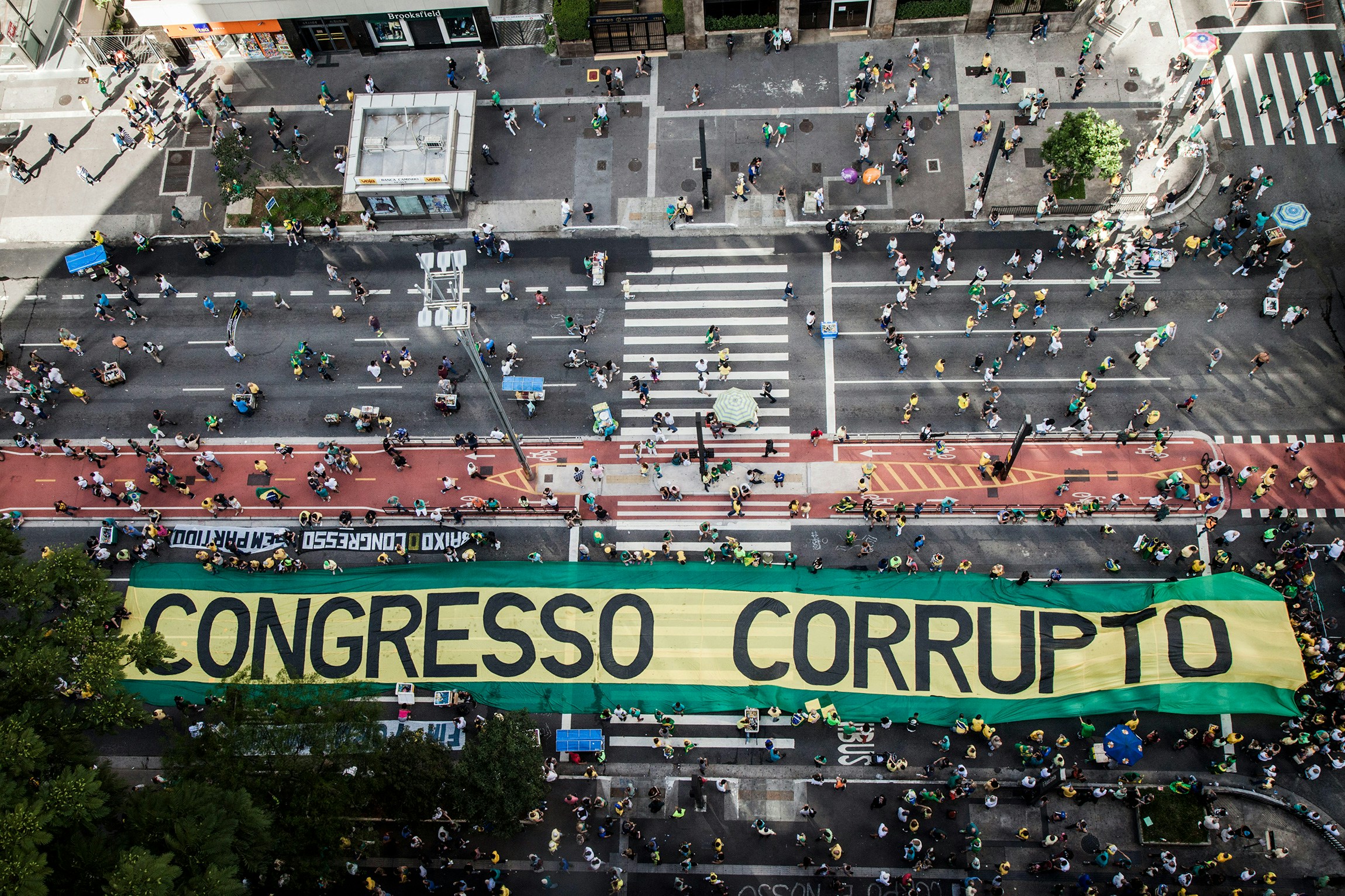 Protesto realizado no dia 4 de dezembro de 2016 depois que a Câmara aprovou uma versão “desfigurada” do pacote anticorrupção proposto pelo Ministério Público Federal.