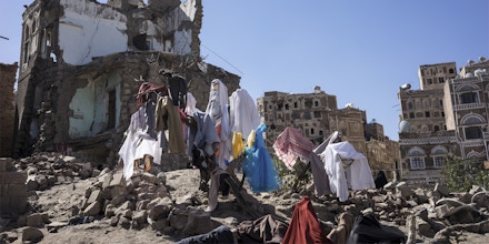 The home of a vegetable seller, his wife, and their eight children 14 months after the Saudi-led coalition bombarded the Al-Fulaihi area of the UNESCO World Heritage site in the old city of Sana'a, Yemen, on Dec. 20, 2016.