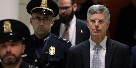 WASHINGTON, DC - OCTOBER 22: Bill Taylor, the top U.S. diplomat to Ukraine, arrives at a closed session before the House Intelligence, Foreign Affairs and Oversight committees October 22, 2019 at the U.S. Capitol in Washington, DC. Taylor was on Capitol Hill to testify to the committees for the ongoing impeachment inquiry against President Donald Trump. (Photo by Alex Wong/Getty Images)