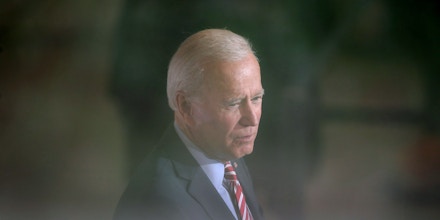 WEST POINT, IOWA - OCTOBER 23: Democratic Presidential candidate former Vice President Joe Biden speaks to guests during a campaign stop at the Small Grand Things event center on October 23, 2019 in West Point, Iowa. The 2020 Iowa Democratic caucuses will take place on February 3, 2020, making it the first nominating contest for the Democratic Party in choosing their presidential candidate.  (Photo by Scott Olson/Getty Images)