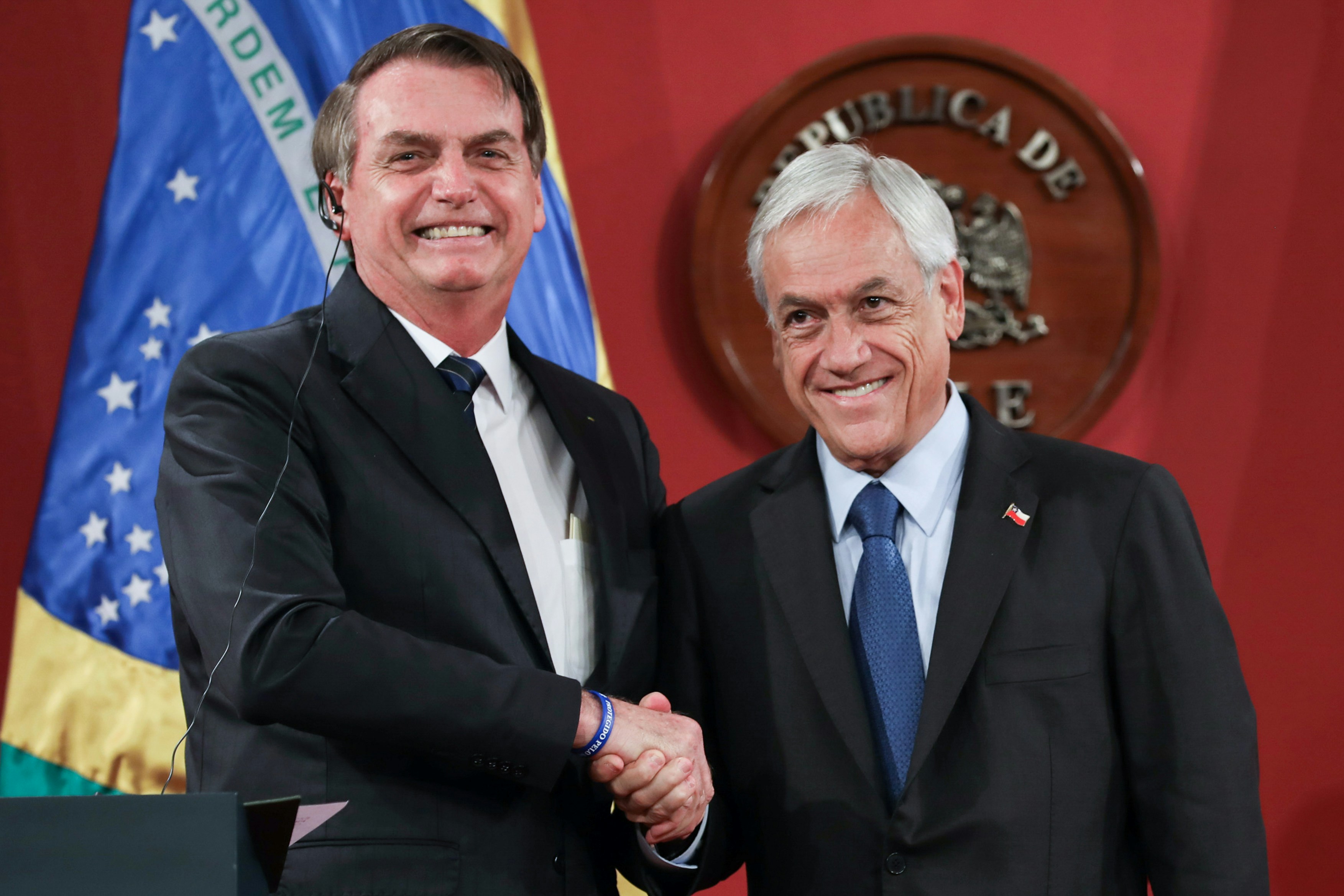 Em março deste ano, Bolsonaro e Piñera se encontram em Santiago, capital do Chile. Foto: Marcos Corrêa/Planalto.