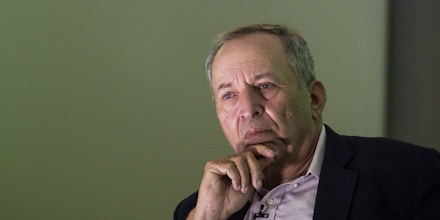Larry Summers, former U.S. Treasury secretary, listens during the New Work Summit in Half Moon Bay, California, U.S., on Tuesday, Feb. 26, 2019. The event gathers powerful leaders to assess the opportunities and risks that are now emerging as artificial intelligence accelerates its transformation across industries. Photographer: David Paul Morris/Bloomberg via Getty Images
