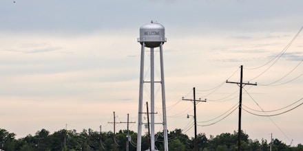 Watertower in Welcome Louisaina near the site of Formosa's planned petrochemical complex.