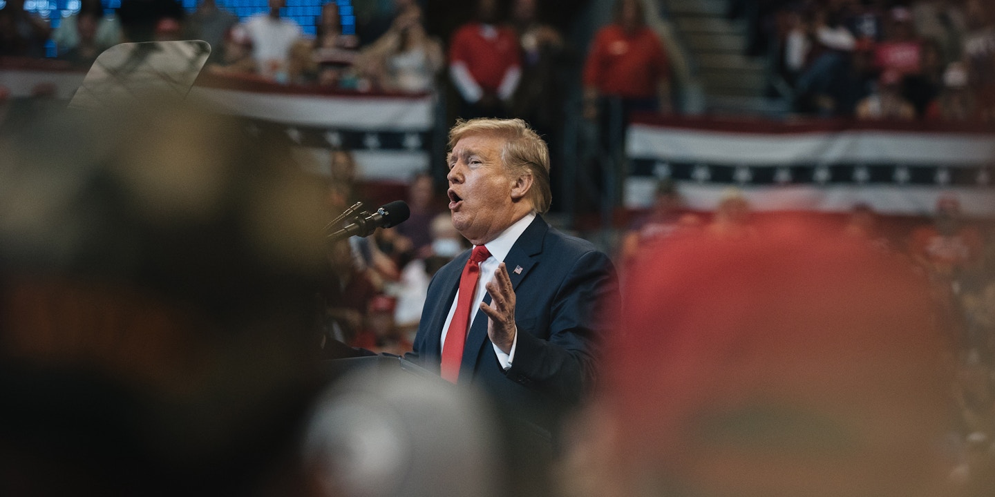 U.S. President Donald Trump speaks during a 'Homecoming' rally in Sunrise, Florida, U.S., on Tuesday, Nov. 26, 2019. Trump is preparing to pour hundreds of millions of dollars into Florida for his 2020 campaign after changes in demographics and voting laws put the linchpin swing state up for grabs. Photographer: Jayme Gershen/Bloomberg via Getty Images