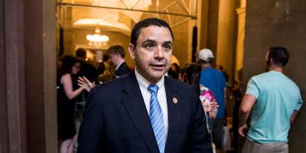 UNITED STATES - JUNE 27: Rep. Henry Cuellar, D-Texas, walks away after speaking with reporters outside of Speaker Pelosi's office about the agreement to take up the Senate border bill on Thursday, June 27, 2019. (Photo By Bill Clark/CQ Roll Call via AP Images)