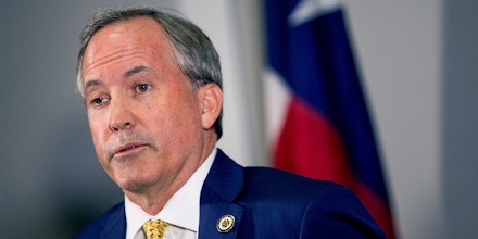 Texas Attorney General Ken Paxton speaks about a lawsuit he filed against the federal government to end DACA during a press conference in Austin, Texas, on Tuesday, May 1, 2018. Paxton is leading a seven-state coalition in the lawsuit. (Nick Wagner /Austin American-Statesman via AP)