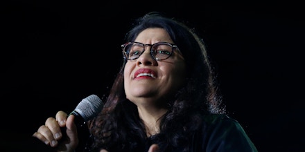 Rep. Rashida Tlaib, D-Mich., speaks at a a campaign rally for Democratic presidential candidate Sen. Bernie Sanders, I-Vt., in Detroit, Friday, March 6, 2020.