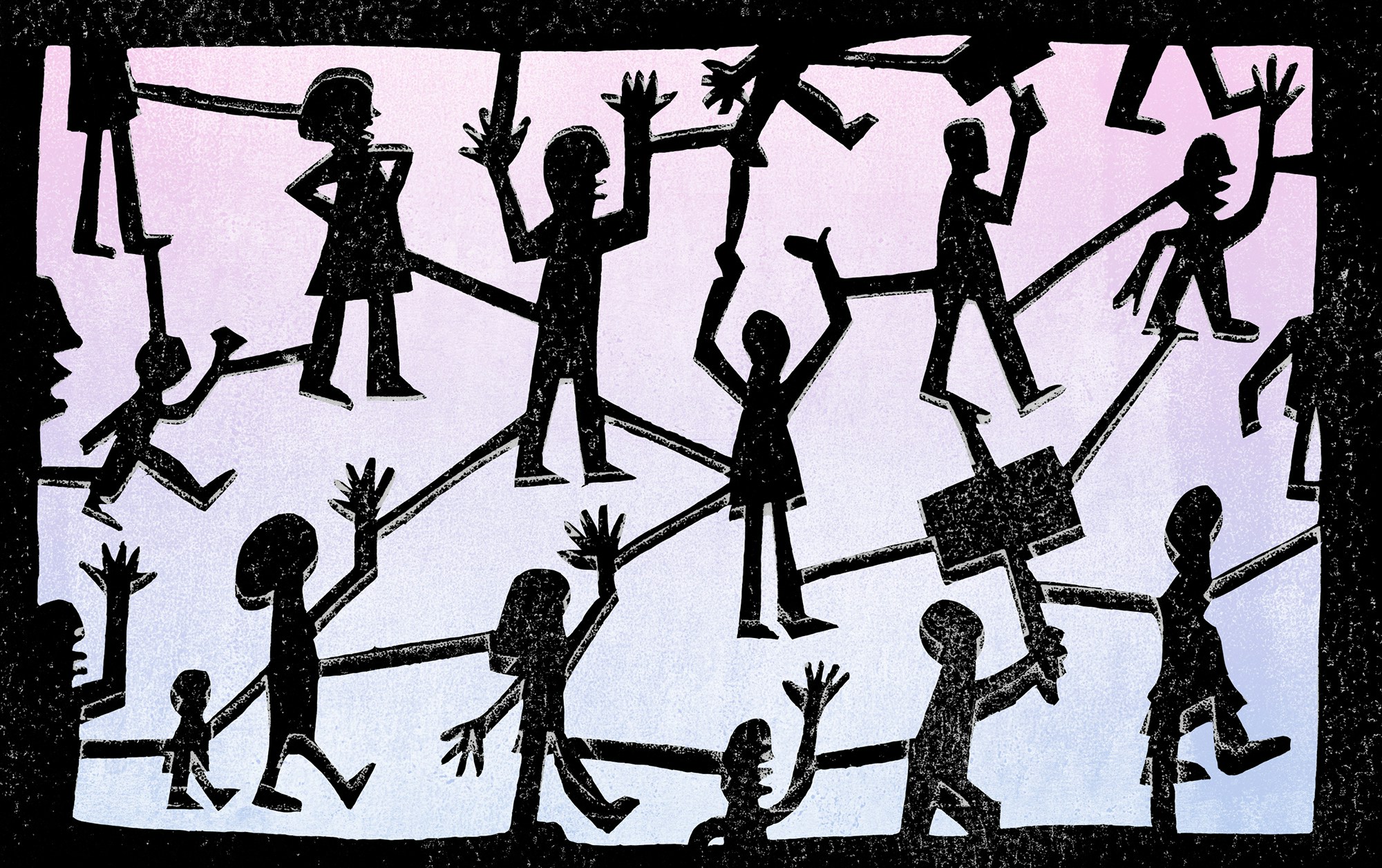 illustration of people protesting