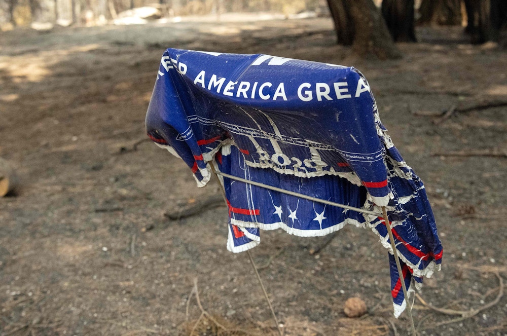 A melted pro-Trump sign.