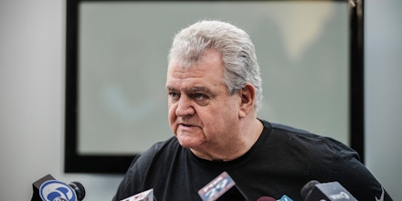 U.S. Rep. Bob Brady of Philadelphia speaks during a news conference Wednesday, Jan. 31, 2018, in Philadelphia. Brady will not seek another term in Congress, giving up the seat he's held for two decades, his office said Wednesday. (AP Photo/Matt Rourke)