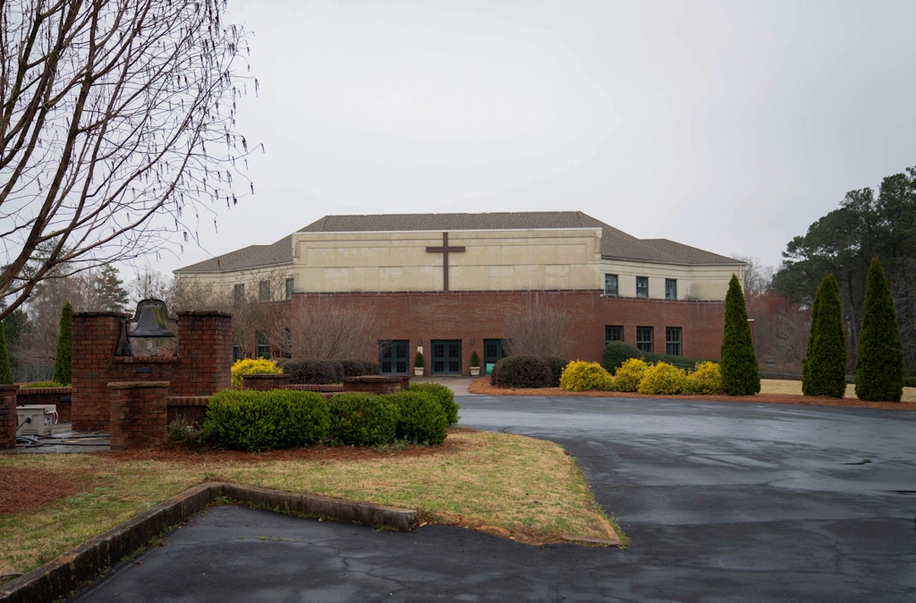 Crabapple First Baptist Church, where the Atlanta shooting suspect Robert Aaron Long was an active member, in Milton, Ga., March 17, 2021.
