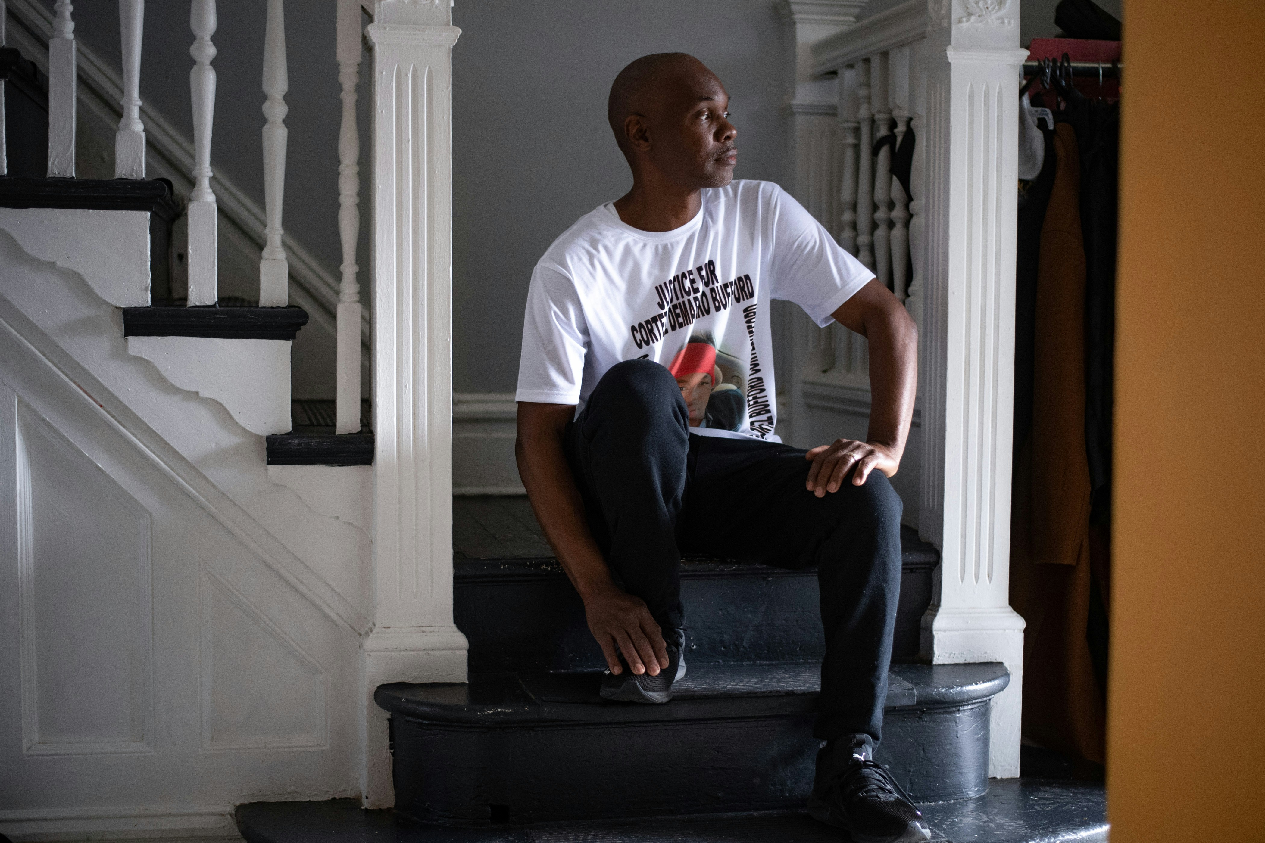Antoine Bufford, father of Cortez Bufford poses for a portrait at his home on May 16, 2021 in St. Louis, Missouri. Photo by Michael B. Thomas for The Intercept
