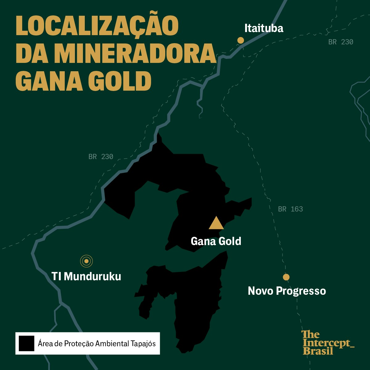 Gana Gold fica dentro da APA Tapajós, próximo da terra indígena Munduruku e de outras UCs federais.