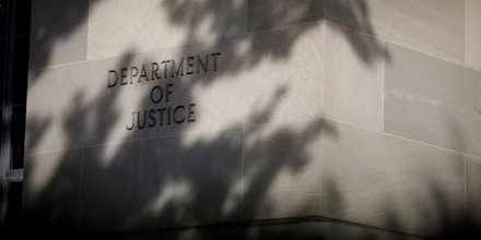 The U.S. Department of Justice building in Washington, D.C., on Oct. 21, 2020.