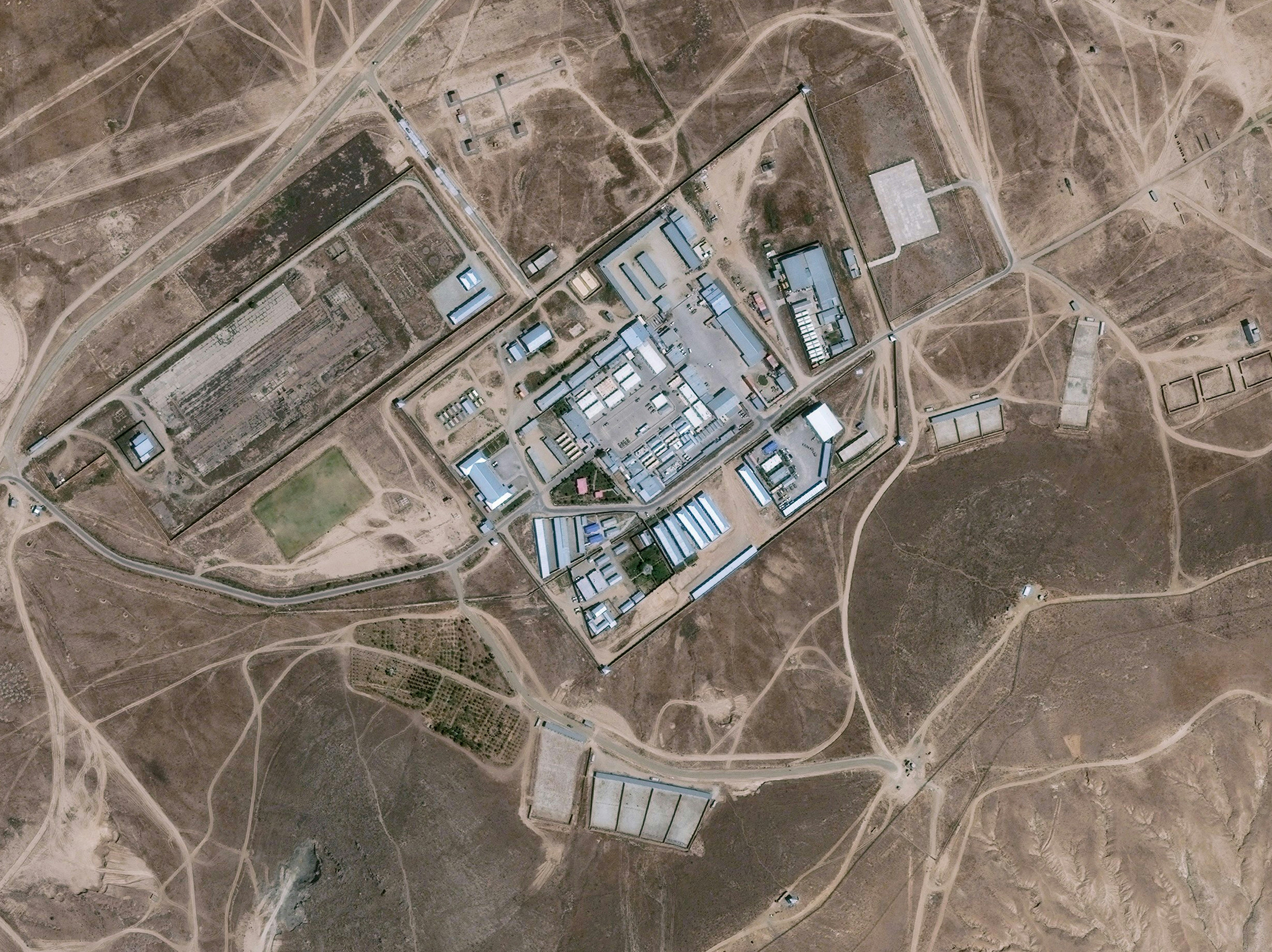 DigitalGlobe satellite imagery of a the Salt Pit outside of Kabul, Afghanistan.  The Salt Pit was the codename of an isolated clandestine CIA black site prison and interrogation center in Afghanistan.