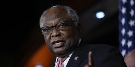 WASHINGTON, DC - JULY 30: Rep. James Clyburn (D-SC) speaks during a news conference on Capitol Hill July 30, 2021 in Washington, DC. Pelosi and House Democratic leadership held the news conference to highlight their legislative agenda. (Photo by Drew Angerer/Getty Images)