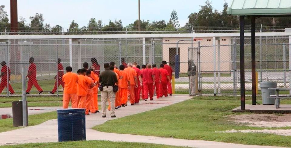 Detainees inside Krome Detention Center in Miami, Fla., Nov. 6, 2020.