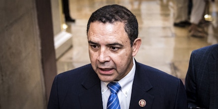 UNITED STATES - JUNE 27: Rep. Henry Cuellar, D-Texas, speaks with reporters outside of Speaker Pelosis office about the agreement to take up the Senate border bill on Thursday, June 27, 2019. (Photo By Bill Clark/CQ Roll Call)
