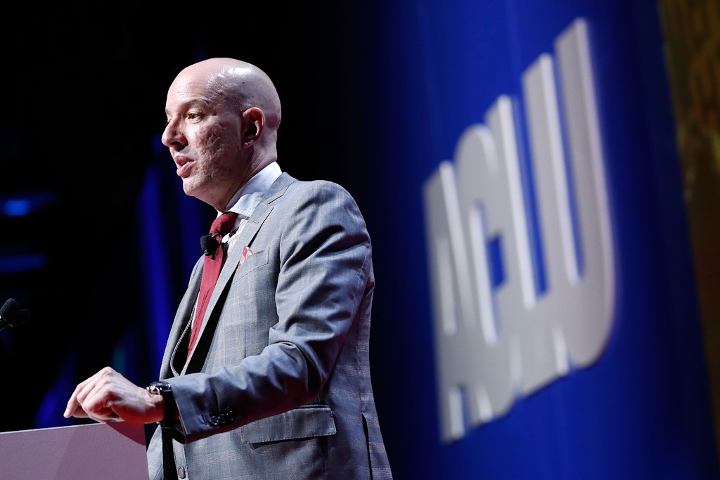 WASHINGTON, DC - JUNE 11:  ACLU's Anthony D. Romero speaks at the 2018 ACLU National Conference at the Washington Convention Center on June 11, 2018 in Washington, DC.  (Photo by Paul Morigi/Getty Images)