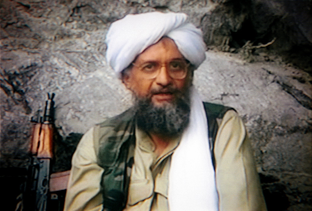(Original Caption) The TV channel broadcasts Ayman Al Zawahiri's reports. (Photo by Maher Attar/Sygma via Getty Images)