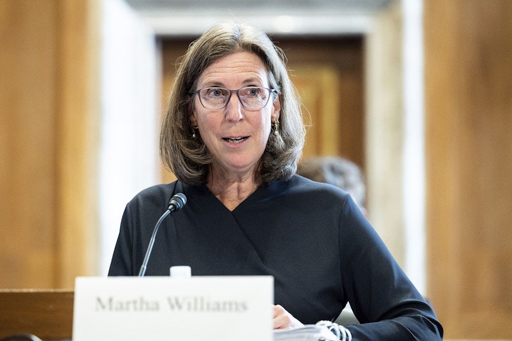 November 17, 2021 - Washington, DC, United States: Martha Williams, nominee to be Director of the United States Fish and Wildlife Service, speaking at a hearing of the Senate Environment and Public Works committee. (Photo by Michael Brochstein/Sipa USA)(Sipa via AP Images)