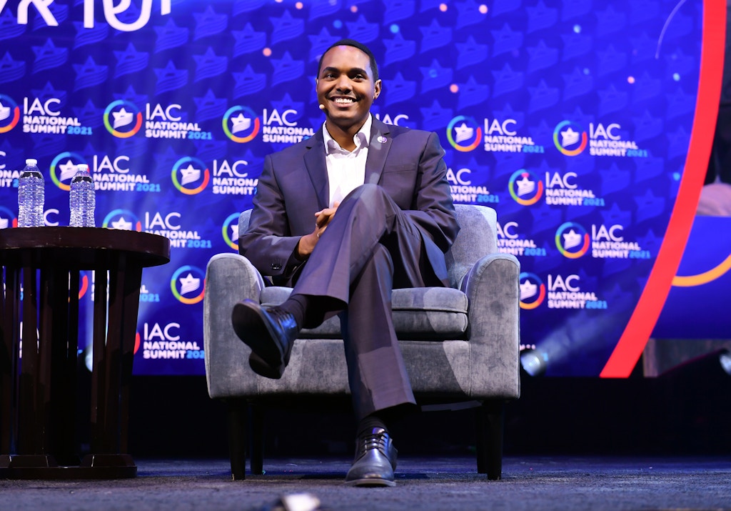 Congressman Ritchie Torres speaks at the IAC National Summit at The Diplomat Beach Resort on December 11, 2021 in Hollywood, Florida. (Photo by Noam Galai/Getty Images)