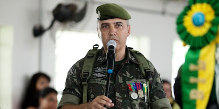 O Coronel Fernando Fantazzini, mais alto representante da Funai presente no encontro em que foram feitas as gravações.