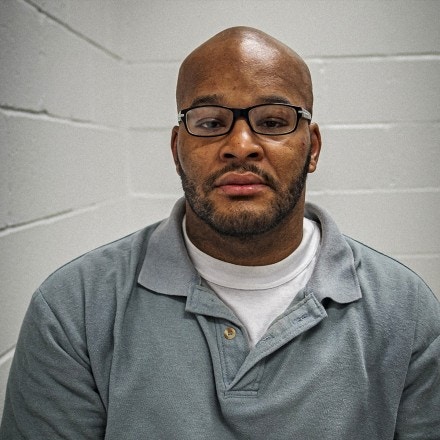 Kevin Johnson pictured on death row at Missouri’s Potosi Correctional Center in 2022.
