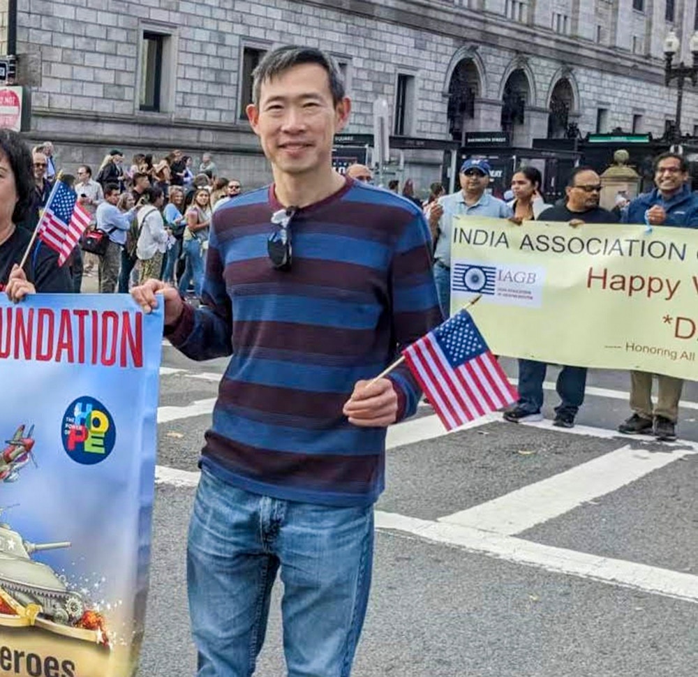 Haoyang Yu at Boston Veterans day parade 2022.
